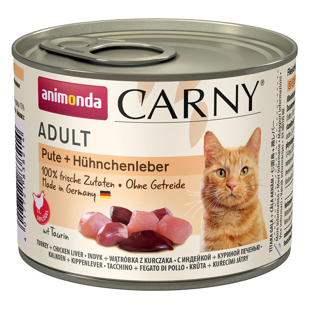animonda Carny Adult 6 x 200 g - Pute & Hühnchenleber animonda Carny Adult 6 x 200 g - Pute & Hühnchenleber von Animonda Carny
