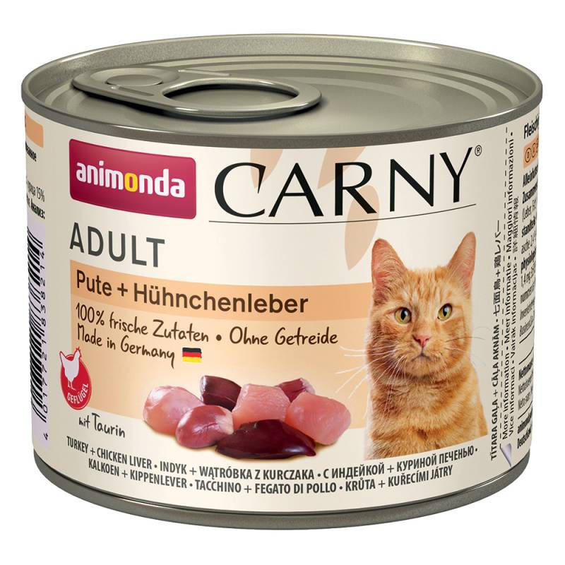 animonda Carny Adult 6 x 200 g - Pute & Hühnchenleber von Animonda Carny