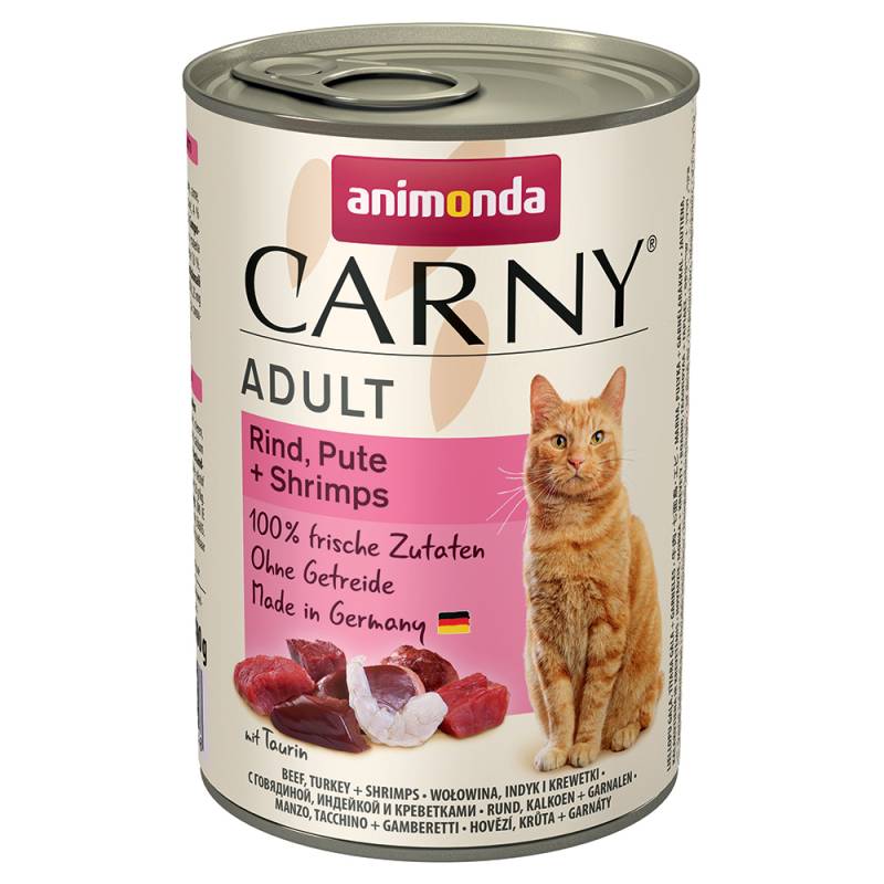 animonda Carny Adult 6 x 400 g - Rind, Pute & Shrimps von Animonda Carny