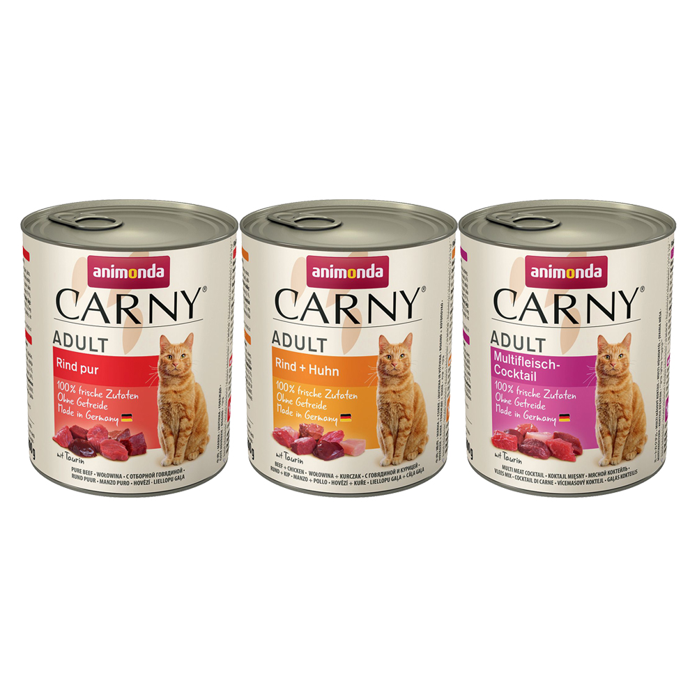 animonda Carny Adult 6 x 800 g - Mixpaket Rind (3 Sorten) von Animonda Carny