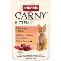 animonda Carny Kitten Pouch 12 x 85 g - Rind, Kalb + Huhn von Animonda Carny