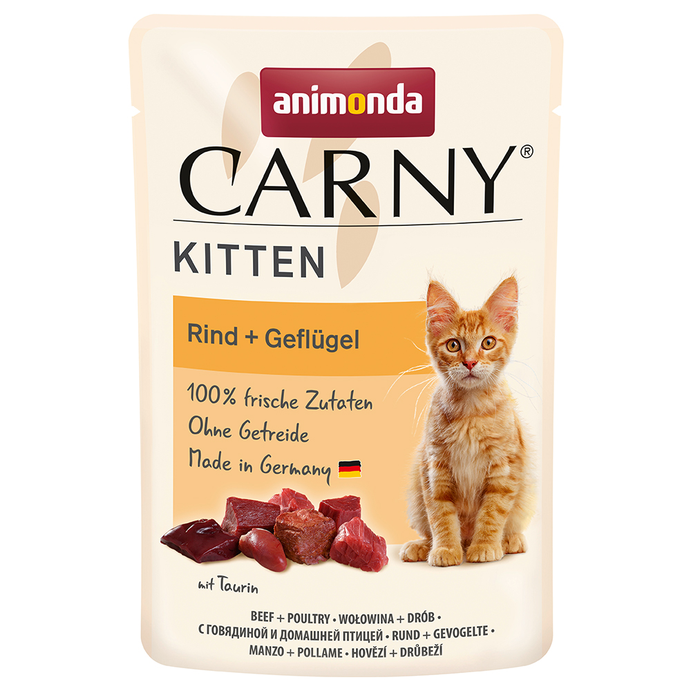 animonda Carny Kitten Pouch 12 x 85 g - Rind + Geflügel von Animonda Carny