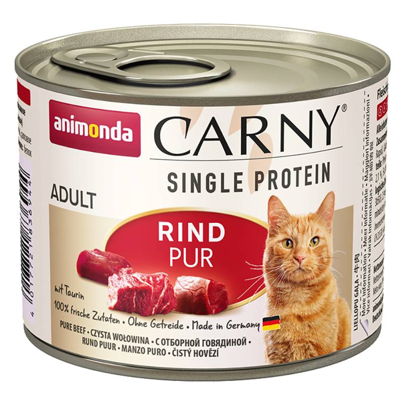 Sparpaket animonda Carny Single Protein Adult 24 x 200 g - Rind pur von Animonda Carny