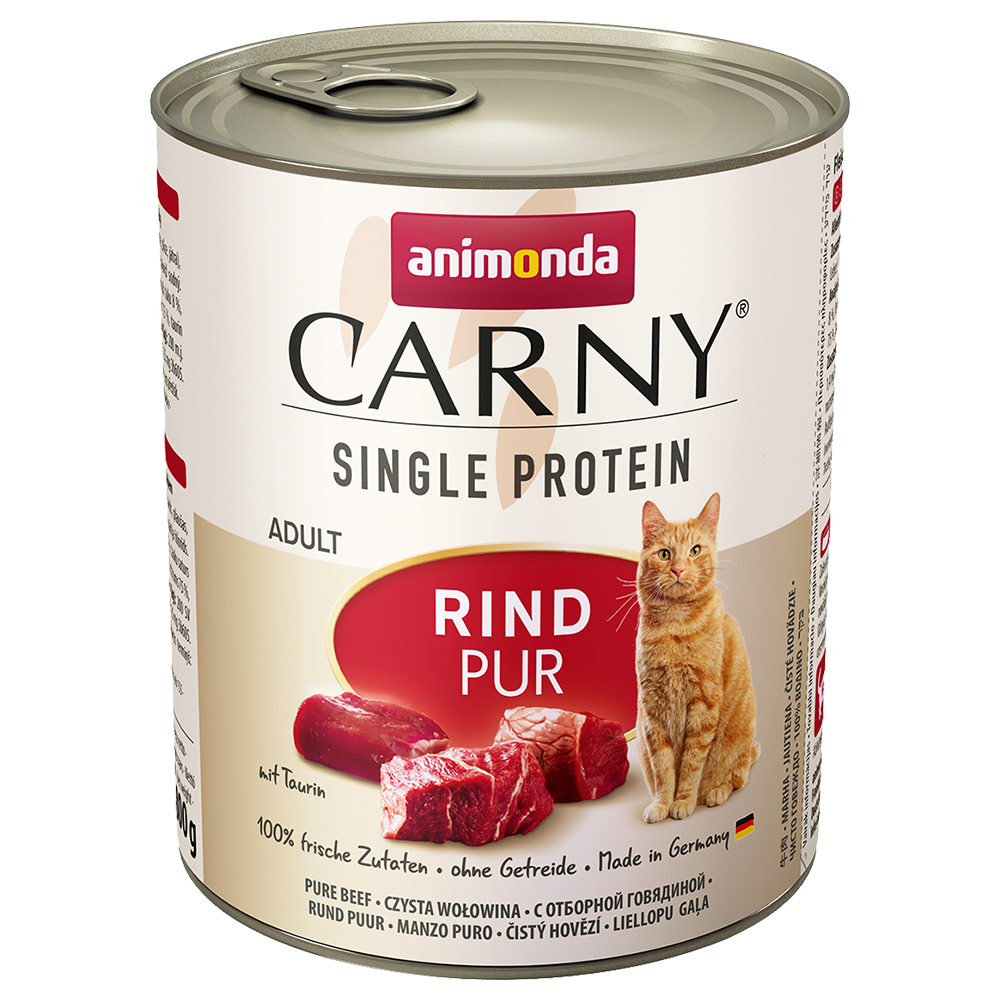 Sparpaket Animonda Carny Single Protein Adult 24 x 800 g - Rind pur von Animonda Carny