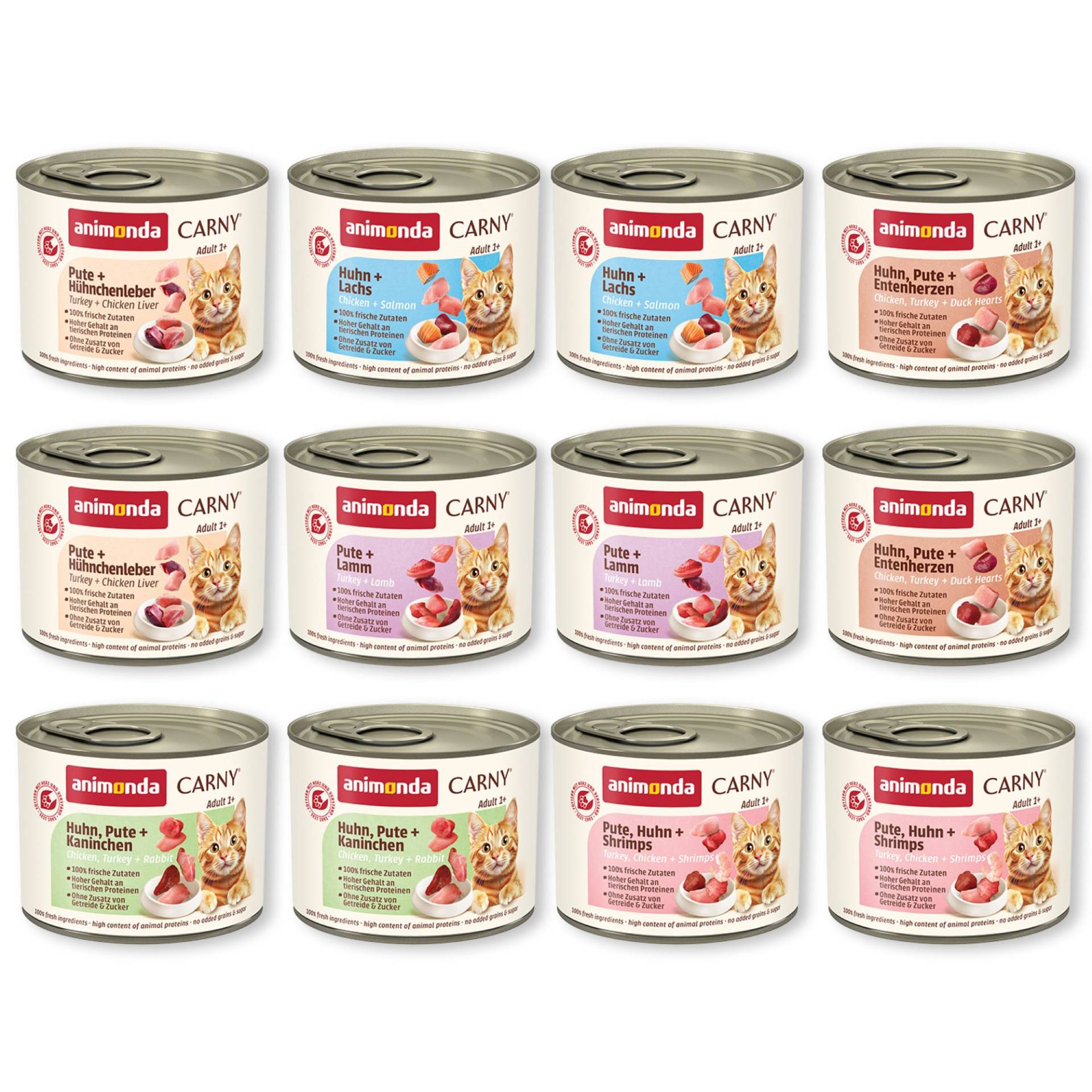 Mix Sparpaket animonda Carny Adult 12 x 200 g - Mixpaket Geflügel  (6 Sorten - ohne Rind) von Animonda Carny