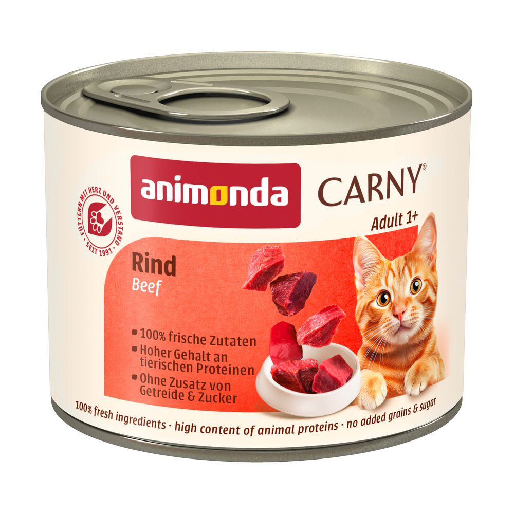 Mix Sparpaket animonda Carny Adult 12 x 200 g - Mixpaket Geflügel & Rind (4 Sorten) von Animonda Carny
