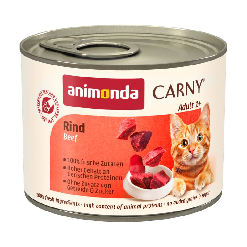 Mix Sparpaket animonda Carny Adult 12 x 200 g - Mixpaket Geflügel & Rind (4 Sorten) von Animonda Carny