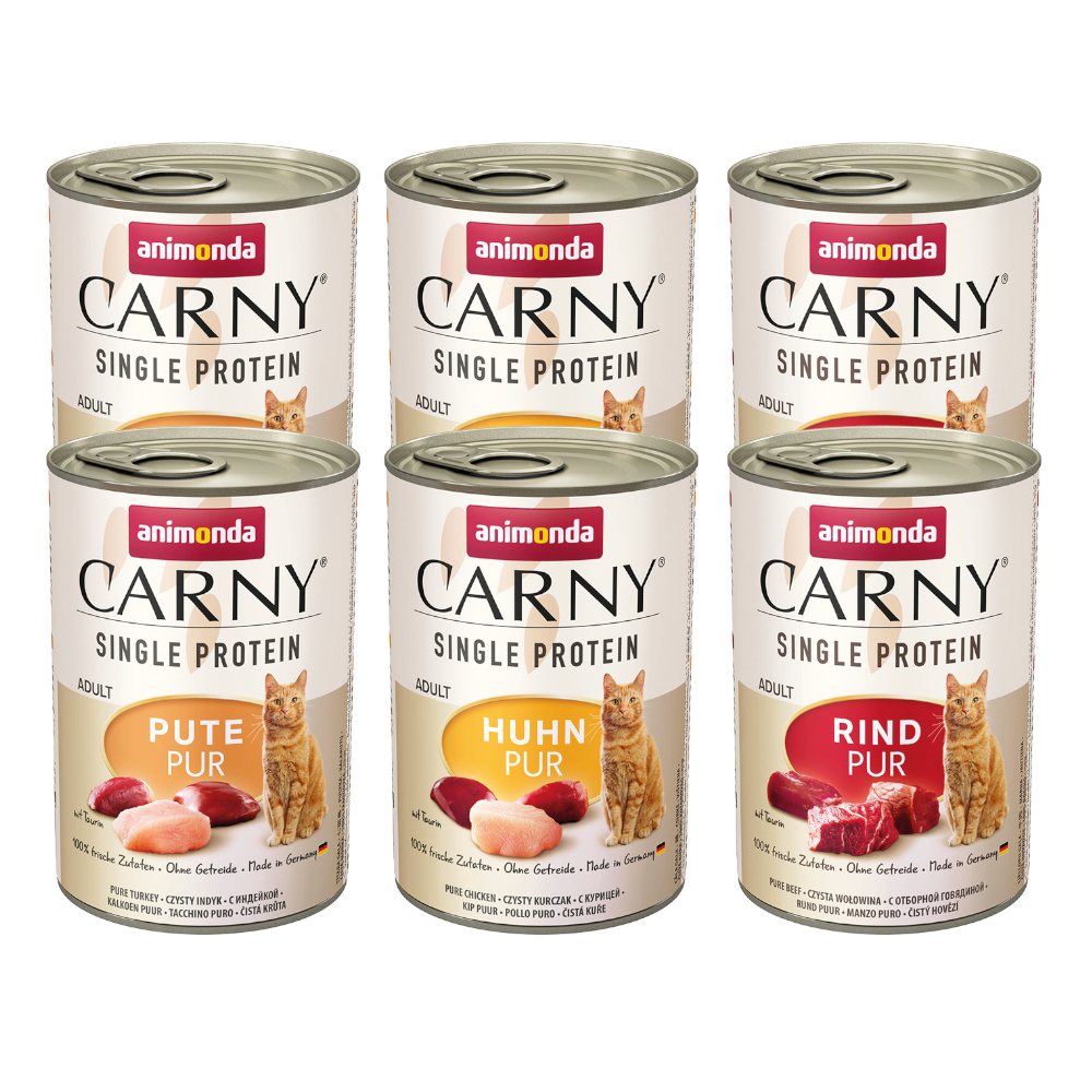 Probierpaket animonda Carny Single Protein Adult Mix - 6 x 400 g Probierpaket animonda Carny Single Protein Adult Mix - 6 x 400 g von Animonda Carny