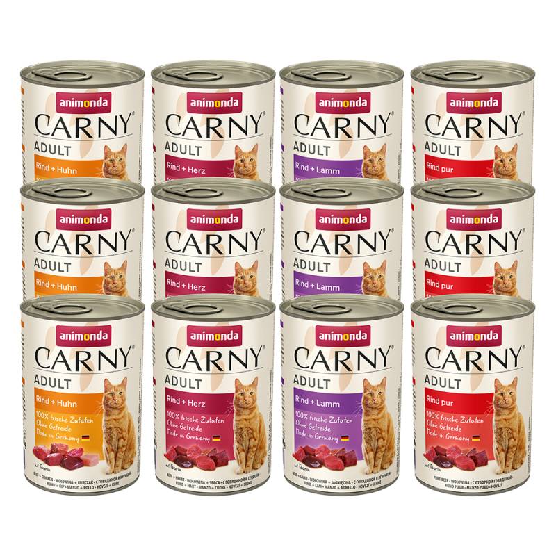 Sparpaket animonda Carny Adult 24 x 400 g - Mixpaket Rind (4 Sorten) von Animonda Carny