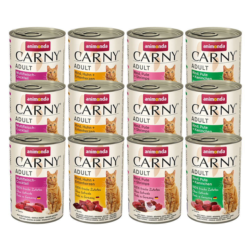 Sparpaket animonda Carny Adult 24 x 400 g - Mixpaket Rind & Geflügel (4 Sorten) von Animonda Carny
