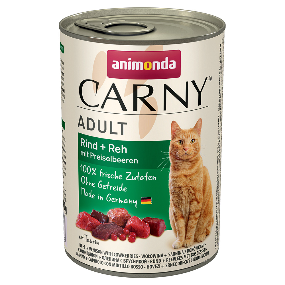 Sparpaket animonda Carny Adult 24 x 400 g - Rind & Reh mit Preiselbeeren Sparpaket animonda Carny Adult 24 x 400 g - Rind & Reh mit Preiselbeeren von Animonda Carny