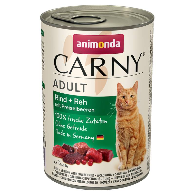 Sparpaket animonda Carny Adult 24 x 400 g - Rind & Reh mit Preiselbeeren von Animonda Carny