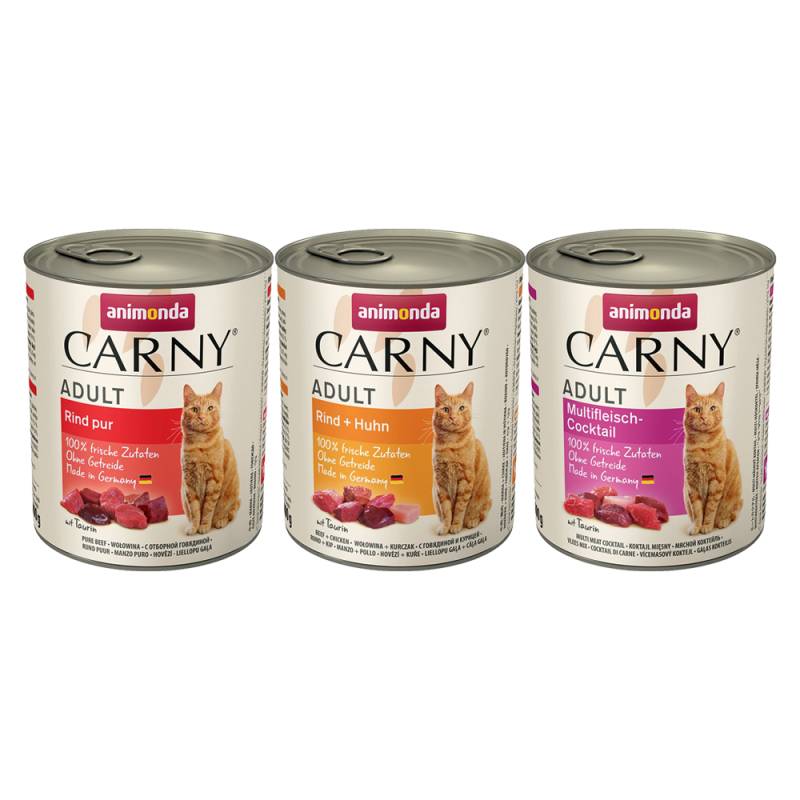 Sparpaket animonda Carny Adult 24 x 800 g - Mixpaket Rind 1 (3 Sorten) von Animonda Carny