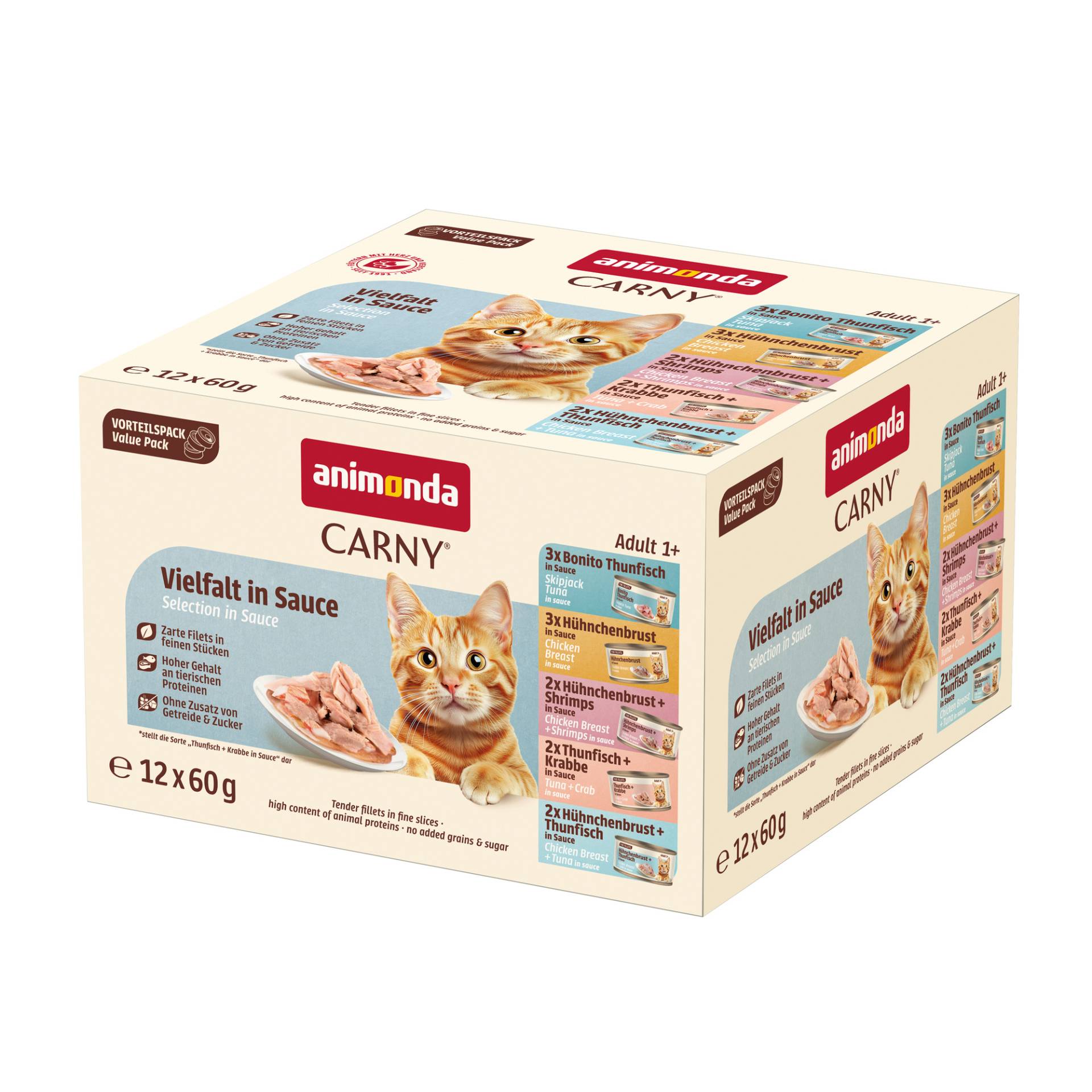 Sparpaket animonda Carny Adult in Soße 24 x 60 g - Mixpaket (5 Sorten) von Animonda Carny