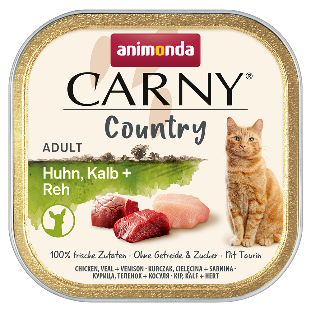Sparpaket animonda Carny Country Adult 64 x 100 g - Huhn, Kalb + Reh Sparpaket animonda Carny Country Adult 64 x 100 g - Huhn, Kalb + Reh von Animonda Carny