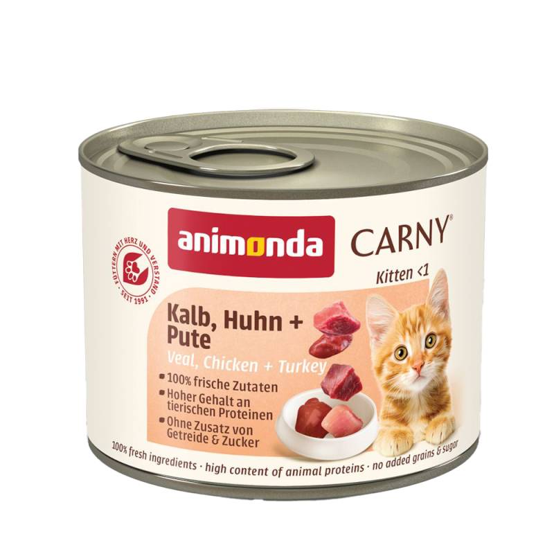 Sparpaket animonda Carny Kitten 24 x 200 g - Kalb, Huhn & Pute Sparpaket animonda Carny Kitten 24 x 200 g - Kalb, Huhn & Pute von Animonda Carny