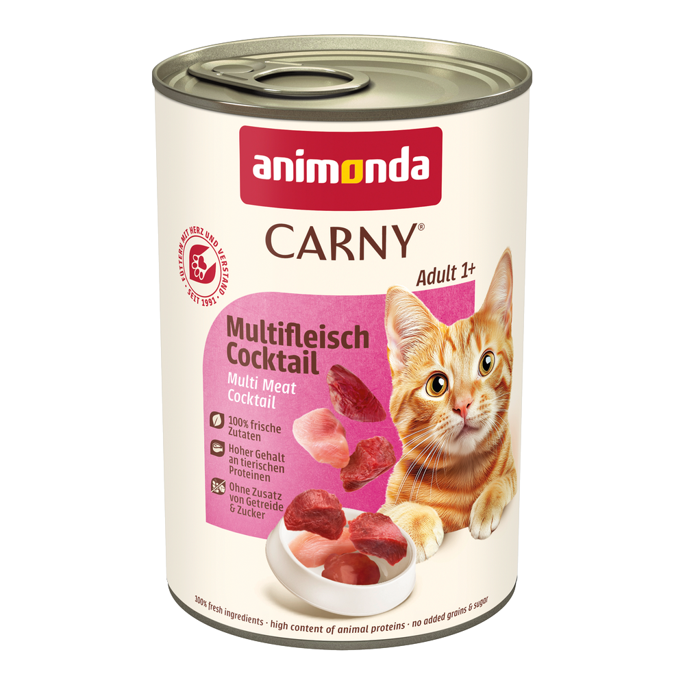 Sparpaket animonda Carny Adult 12 x 400g - Mixpaket (Rind/Huhn/Entenherzen & Rind/Huhn) von Animonda Carny
