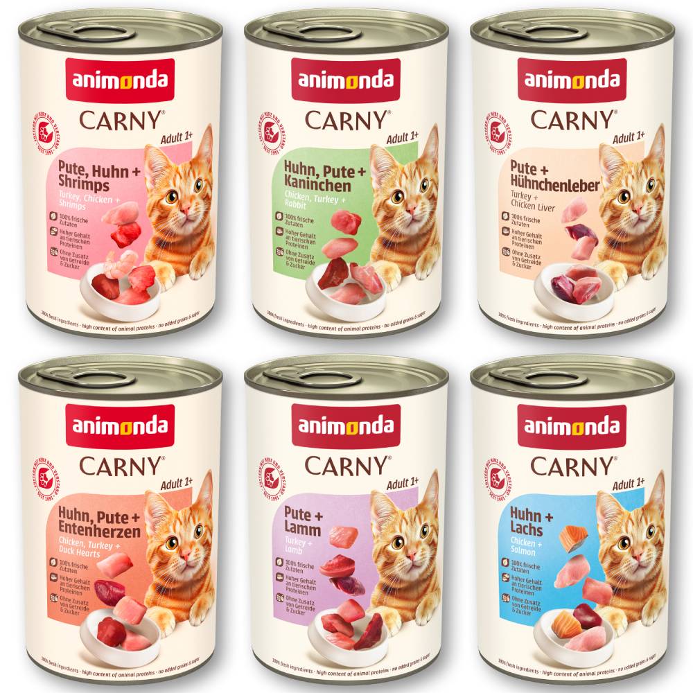 Sparpaket animonda Carny Adult 12 x 400g - Mixpaket Geflügel  (6 Sorten - ohne Rind) von Animonda Carny