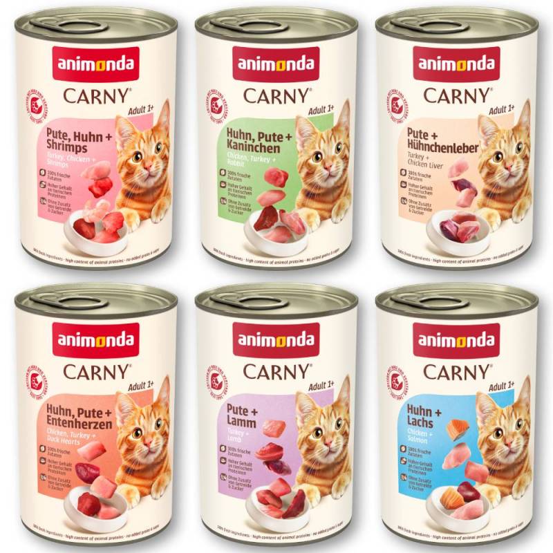 Sparpaket animonda Carny Adult 12 x 400g - Mixpaket Geflügel  (6 Sorten - ohne Rind) von Animonda Carny