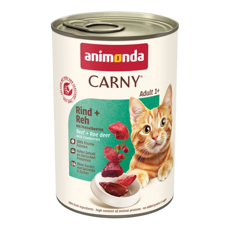 Sparpaket animonda Carny Adult 24 x 400 g - Rind & Reh mit Preiselbeeren von Animonda Carny