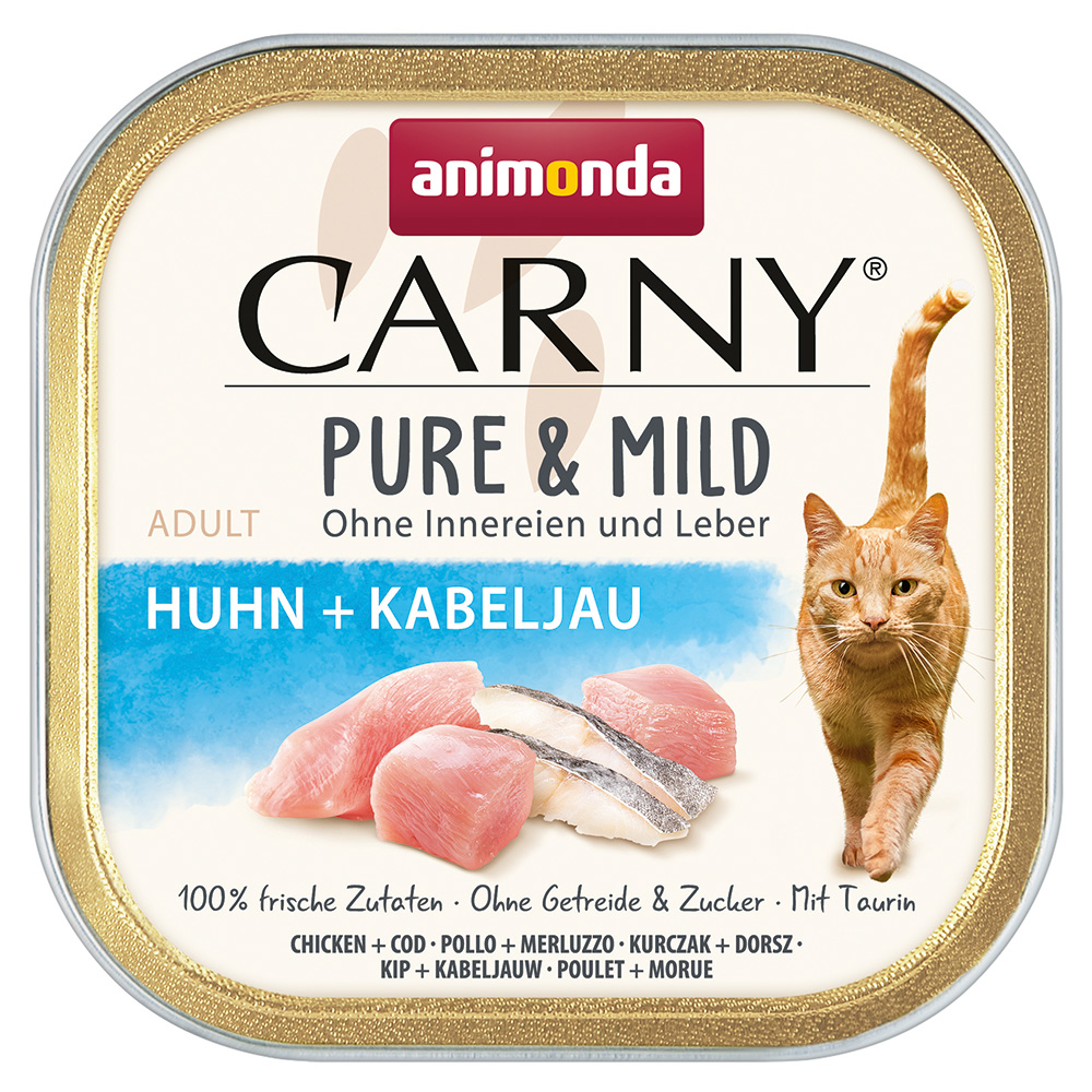Sparpaket animonda Carny Adult Pure & Mild 64 x 100 g - Huhn + Kabeljau von Animonda Carny
