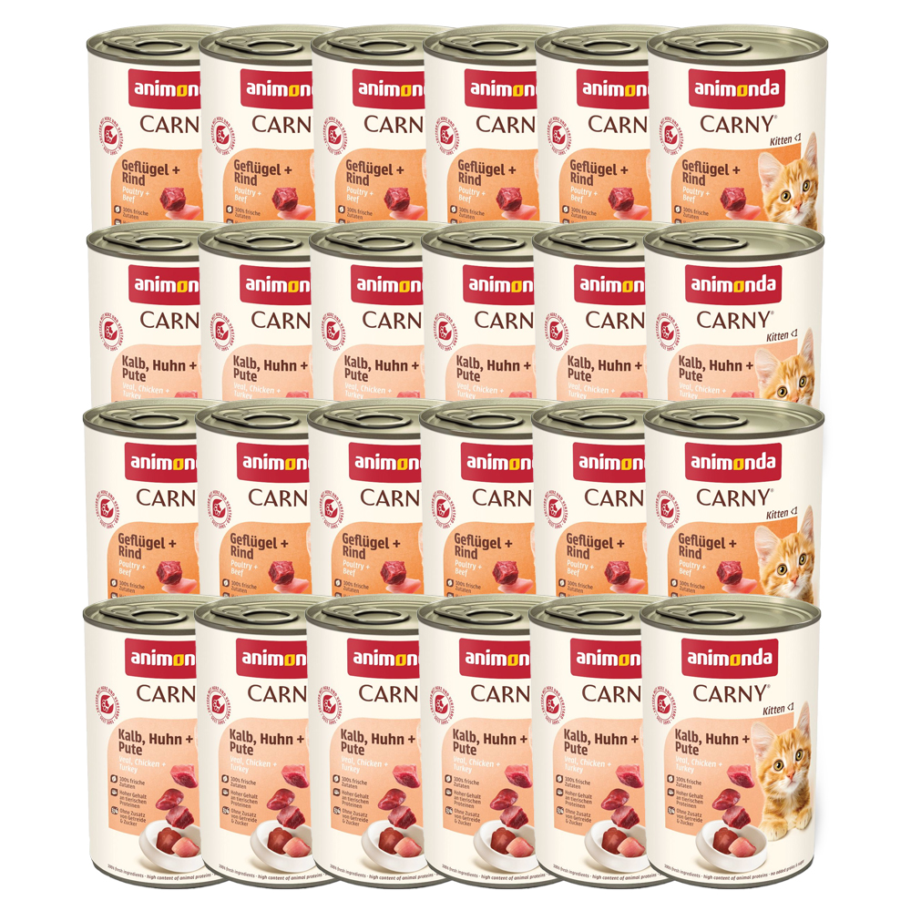 Sparpaket animonda Carny Kitten 24 x 400 g - Mix (2 Sorten) von Animonda Carny