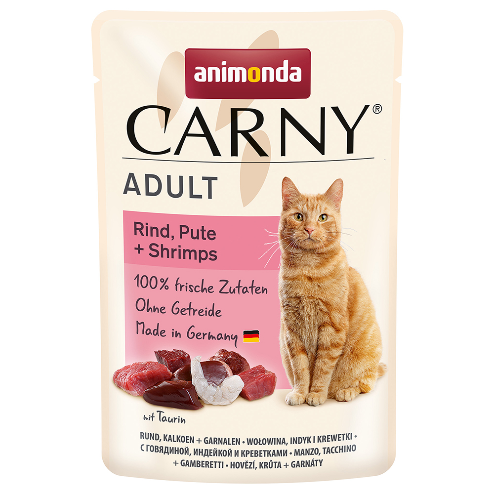 Sparpaket animonda Carny Pouch 24 x 85 g - Rind, Pute & Shrimps Sparpaket animonda Carny Pouch 24 x 85 g - Rind, Pute & Shrimps von Animonda Carny