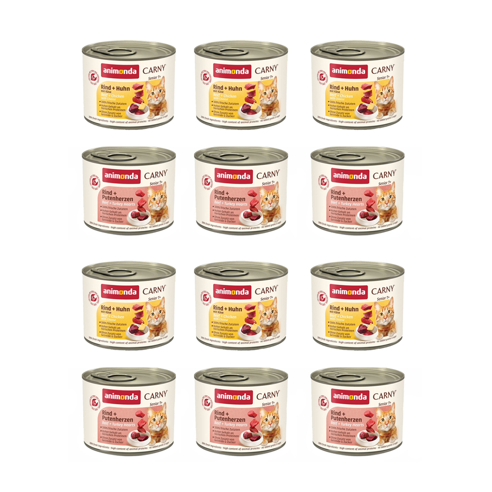 Sparpaket animonda Carny Senior 24 x 200 g - Mixpaket Senior (2 Sorten) von Animonda Carny