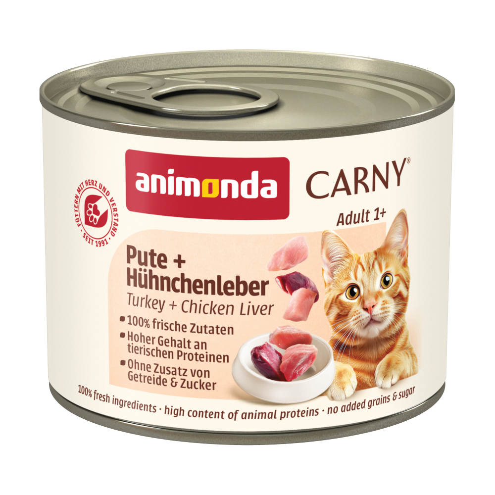 animonda Carny Adult 6 x 200 g - Pute & Hühnchenleber animonda Carny Adult 6 x 200 g - Pute & Hühnchenleber von Animonda Carny