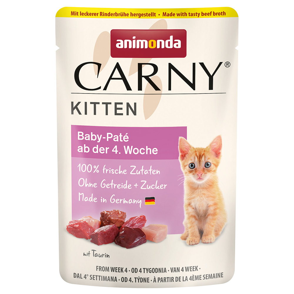 animonda Carny Kitten Pouch 12 x 85 g - Baby-Paté mit Rinderbrühe von Animonda Carny