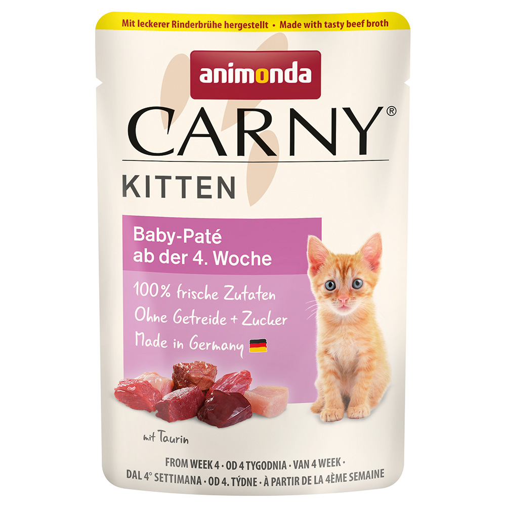 animonda Carny Kitten Pouch 12 x 85 g - Baby-Paté mit Rinderbrühe animonda Carny Kitten Pouch 12 x 85 g - Baby-Paté mit Rinderbrühe von Animonda Carny