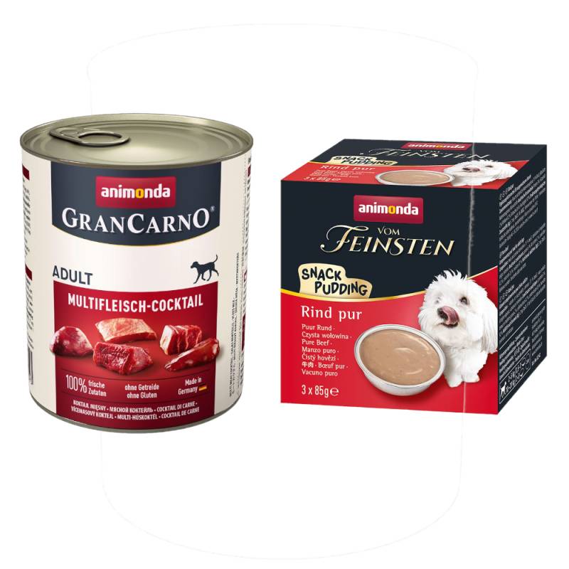 24 x 800 g animonda GranCarno Original Adult + 3 x 85 g Snack-Pudding gratis! - Multifleisch-Cocktail von Animonda GranCarno