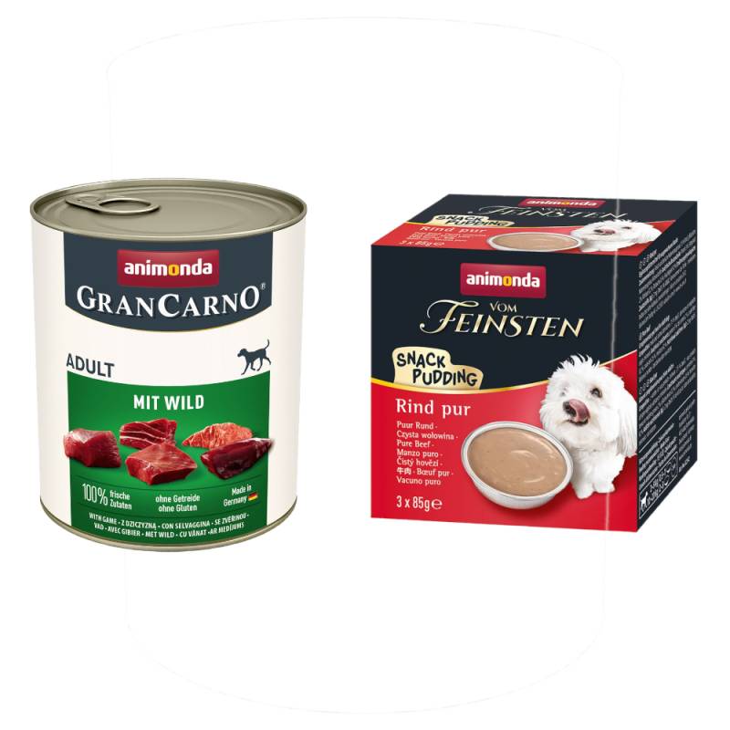 24 x 800 g animonda GranCarno Original Adult + 3 x 85 g Snack-Pudding gratis! - mit Wild von Animonda GranCarno