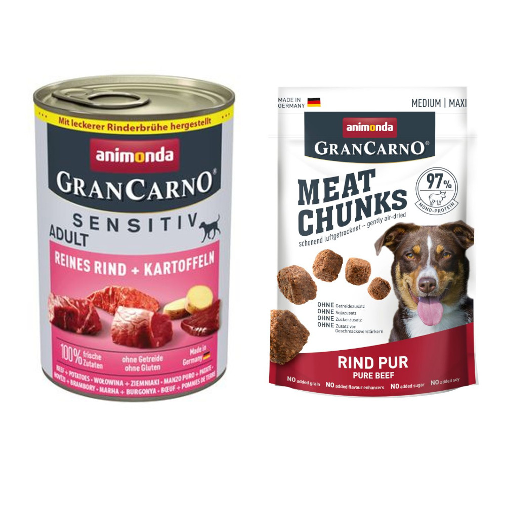 6 x 400 g animonda GranCarno Adult Sensitive + 80 g Meat Chunks Rind Pur gratis! - Reines Rind & Kartoffeln 6 x 400 g animonda GranCarno Adult Sensitive + 80 g Meat Chunks Rind Pur gratis! - Reines Rind & Kartoffeln von Animonda GranCarno