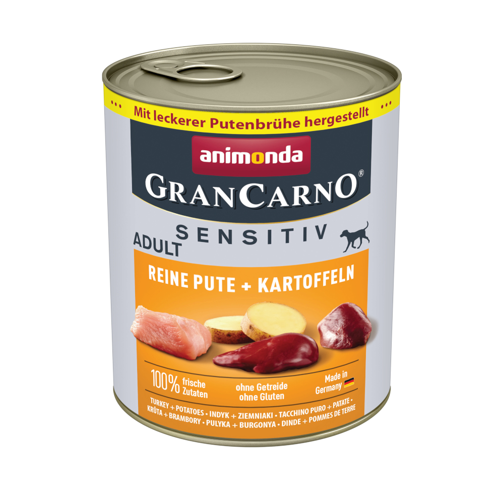 animonda GranCarno Adult Sensitive 6 x 800 g - Reine Pute & Kartoffeln von Animonda GranCarno