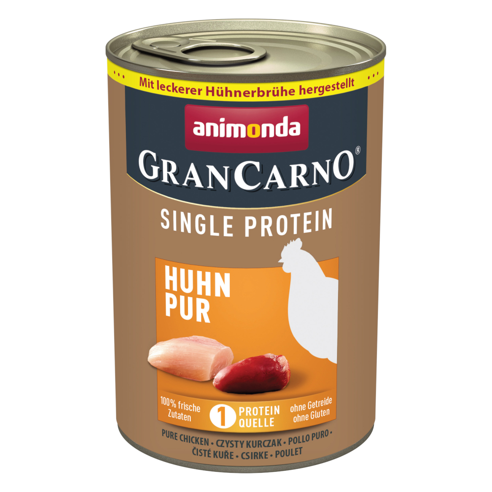 Sparpaket animonda GranCarno Adult Single Protein 24 x 400 g - Huhn Pur von Animonda GranCarno