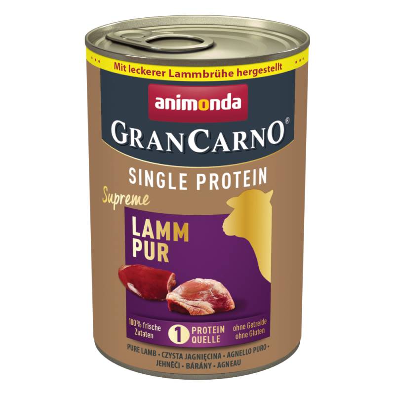 Sparpaket animonda GranCarno Adult Single Protein Supreme 24 x 400 g - Lamm Pur von Animonda GranCarno