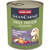 animonda GranCarno Adult Superfoods 6 x 800 g - Lamm + Amaranth, Cranberries, Lachsöl von Animonda GranCarno