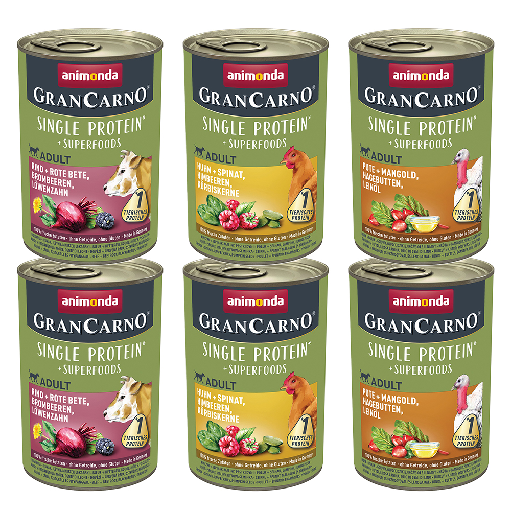 animonda GranCarno Adult Superfoods Mixpaket - 6 x 400 g animonda GranCarno Adult Superfoods Mixpaket - 6 x 400 g von Animonda GranCarno