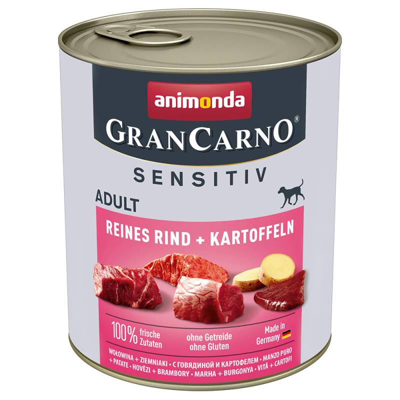 Spapaket animonda GranCarno Adult Sensitive 24 x 800 g - Reines Rind & Kartoffeln von Animonda GranCarno
