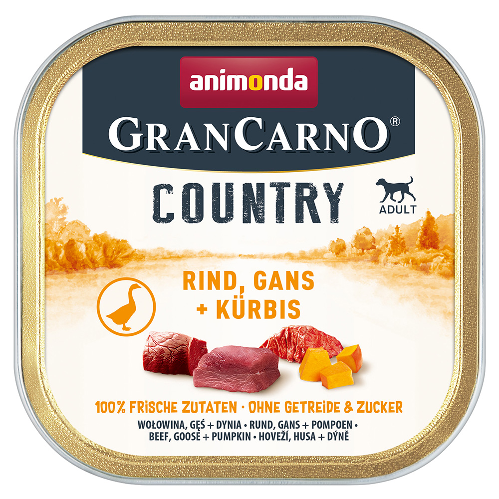 Sparpaket animonda GranCarno Adult Country 44 x 150 g - Rind, Gans & Kürbis von Animonda GranCarno