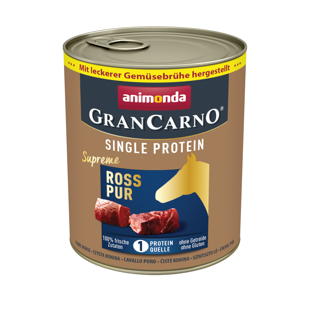 Sparpaket animonda GranCarno Adult Single Protein Supreme 24 x 800 g - Ross Pur von Animonda GranCarno