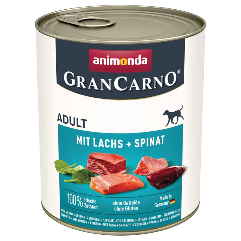 Sparpaket animonda GranCarno Original 12 x 800 g - Lachs & Spinat von Animonda GranCarno