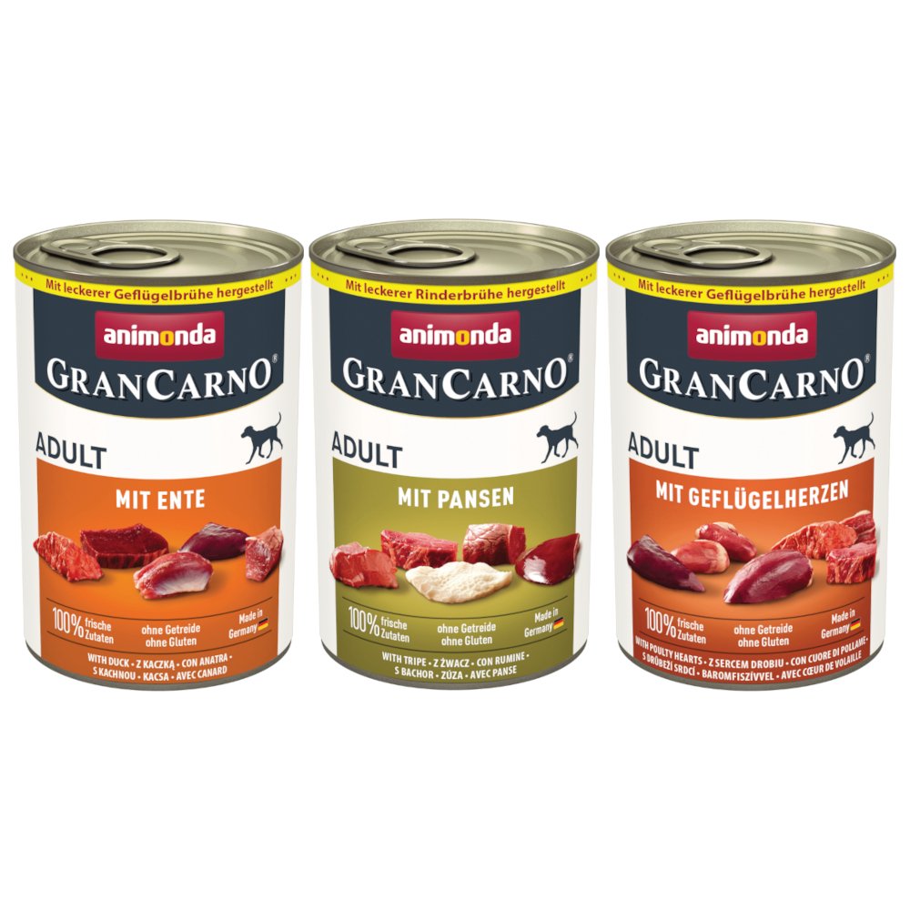 Sparpaket animonda GranCarno Original 24 x 400 g - Mixpaket 2 (3 Sorten) von Animonda GranCarno