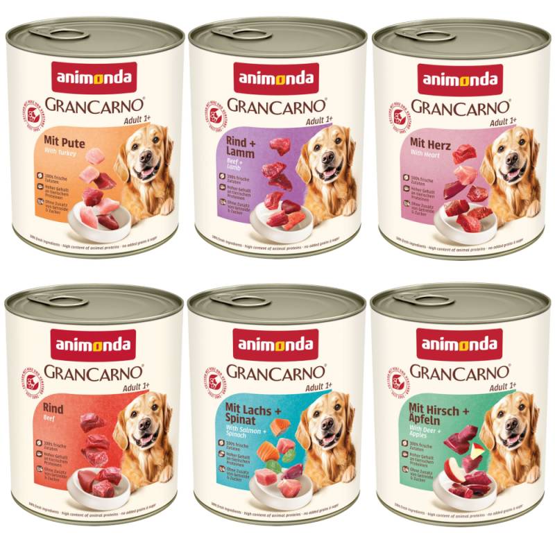 animonda GranCarno Original Adult 6 x 800 g - Mixpaket 1 (6 Sorten) von Animonda GranCarno