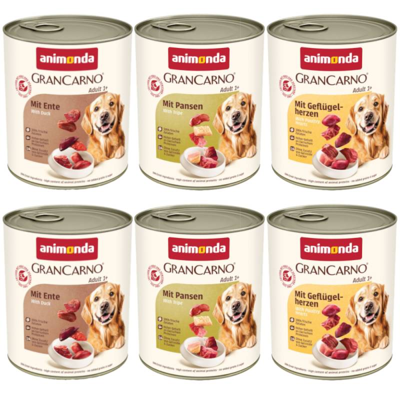 animonda GranCarno Original Adult 6 x 800 g - Mixpaket 3 (3 Sorten) von Animonda GranCarno