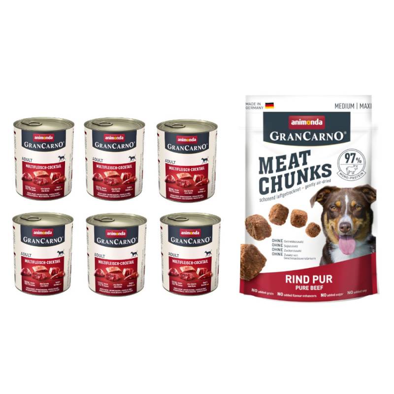 animonda Nassfutter + 80 g Gran Carno Meat Chunks Medium / Maxi gratis! - 6 x 800 g GranCarno Original Adult Multifleisch-Cocktail animonda Nassfutter + 80 g Gran Carno Meat Chunks Medium / Maxi gratis! - 6 x 800 g GranCarno Original Adult Multifleisch-Cocktail von Animonda GranCarno