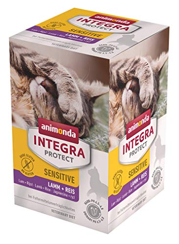 animonda Integra Protect Katze Sensitive, Diät Katzenfutter, Nassfutter bei Futtermittelallergie, mit Lamm und Reis, 6 x 100 g von Animonda Integra Protect