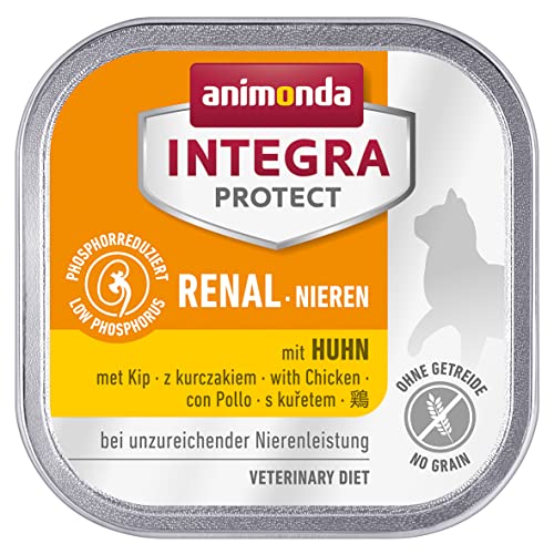 animonda Integra Protect Nieren Katzen, Nassfutter bei Niereninsuffizienz, mit Huhn, 16 x 100 g von Animonda Integra Protect