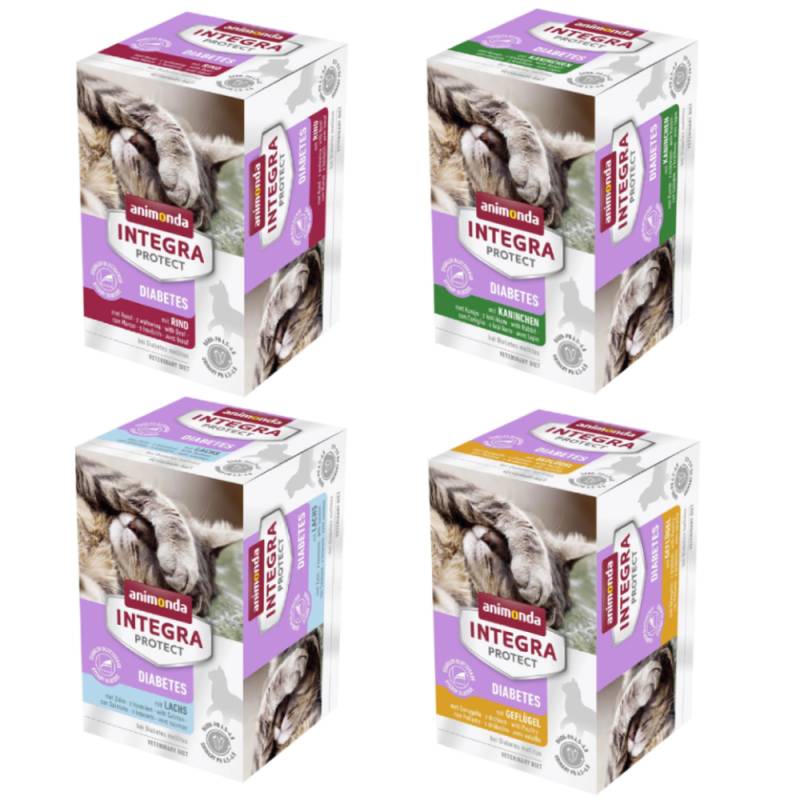 Sparpaket animonda Integra Protect Adult Diabetes Schale 24 x 100 g - Mixpaket 2 (4 Sorten) von Animonda Integra